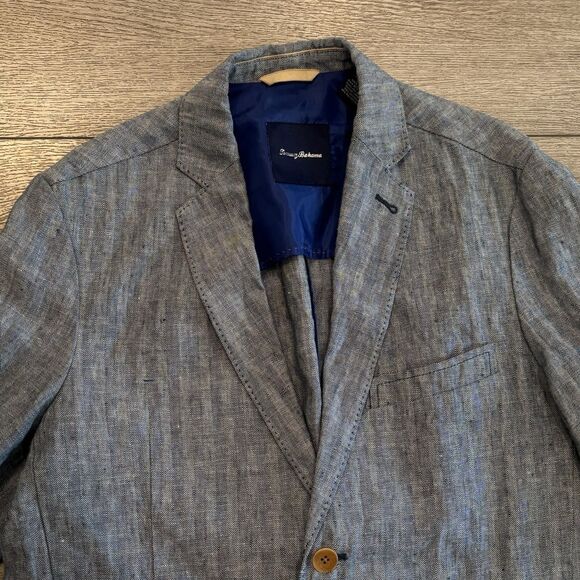 Tommy Bahama Blazer Jacket Sport Coat Mens Large 100% Irish Linen Blue Casual - Picture 2 of 12